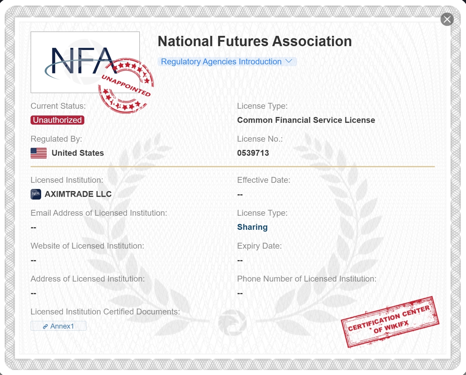 unauthorized-NFA-license