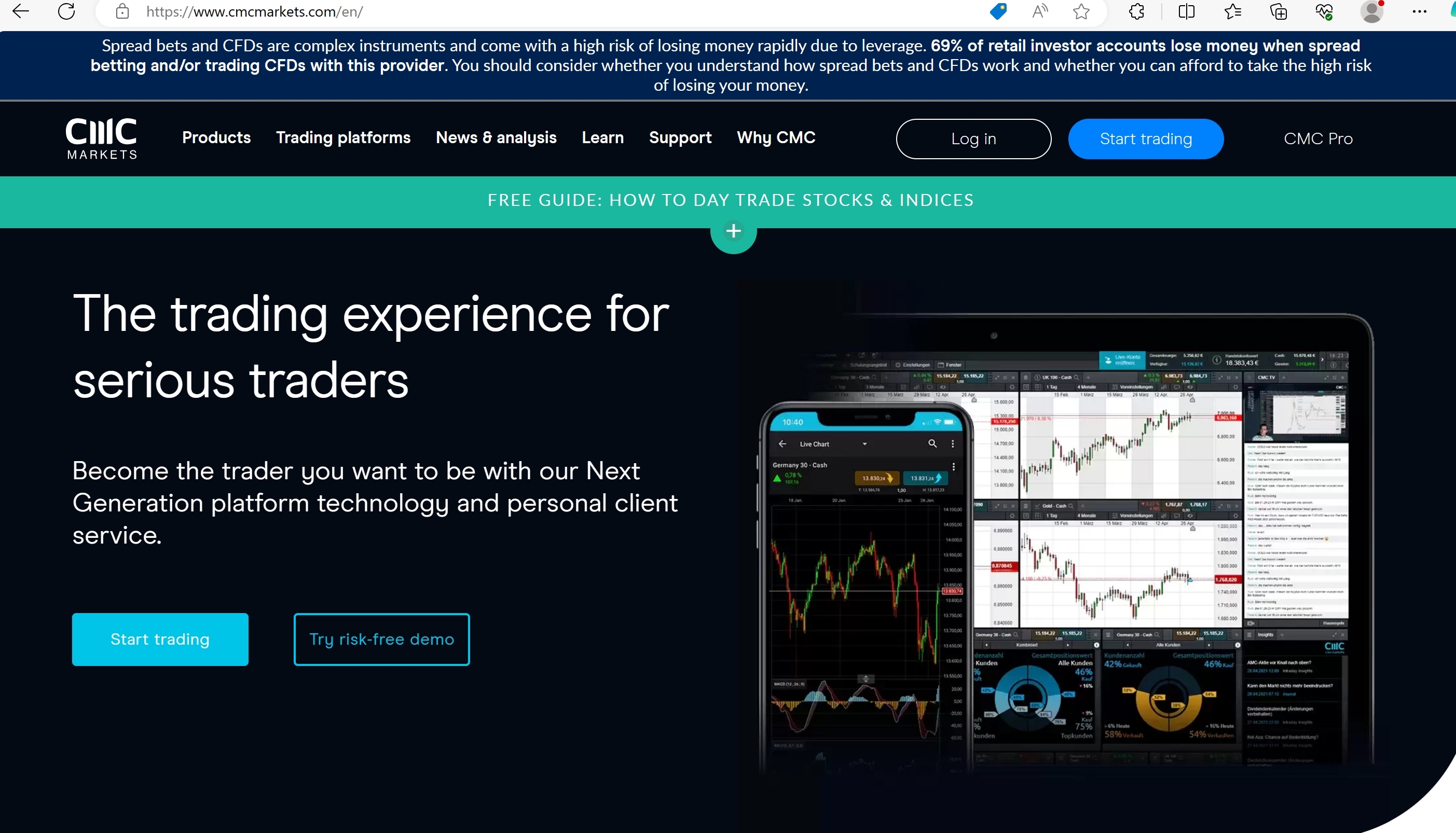 CMC Markets' home page