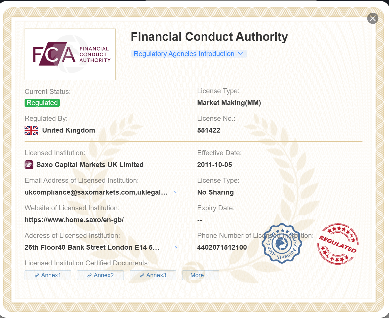 FCA lisansı