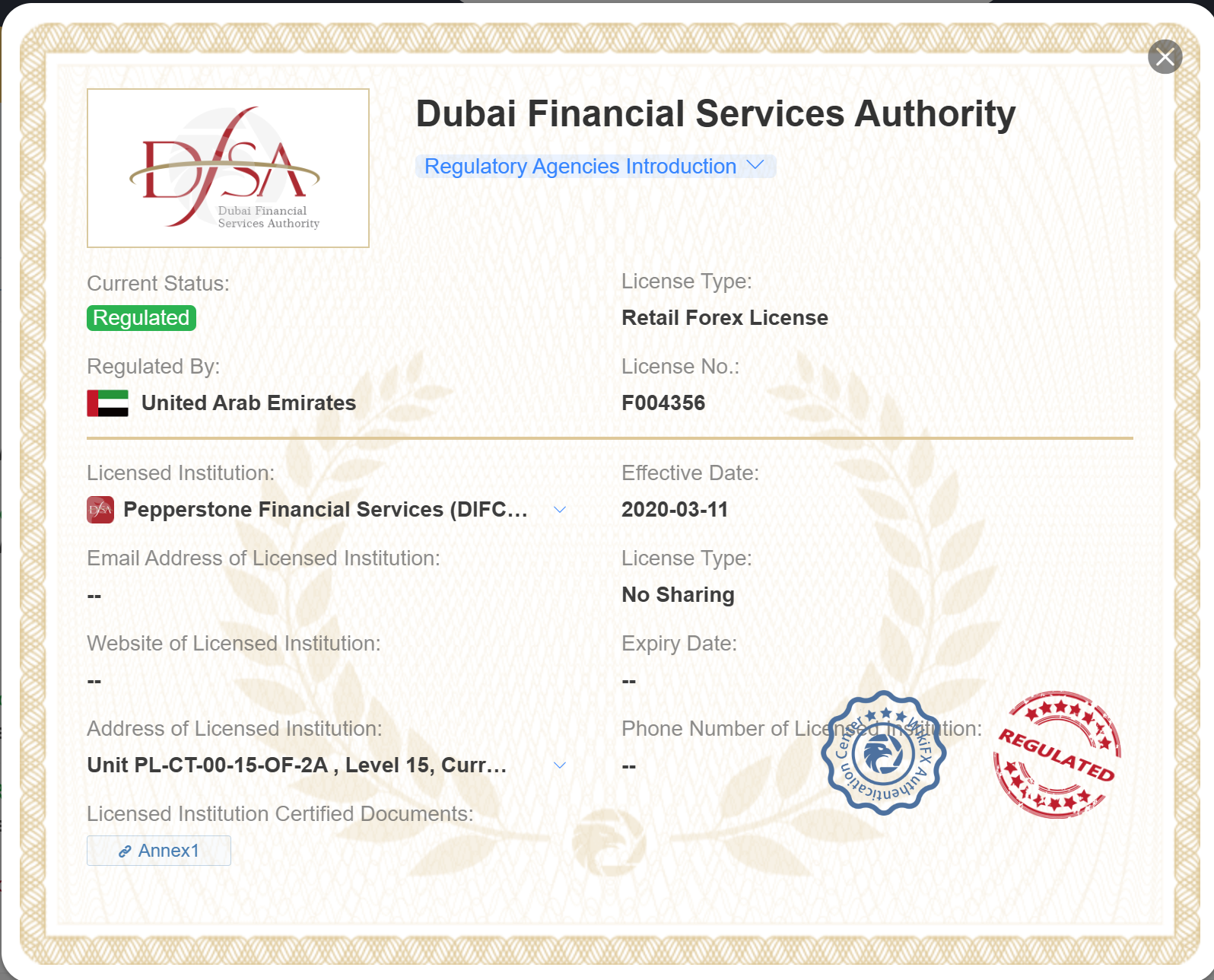 DFSA license