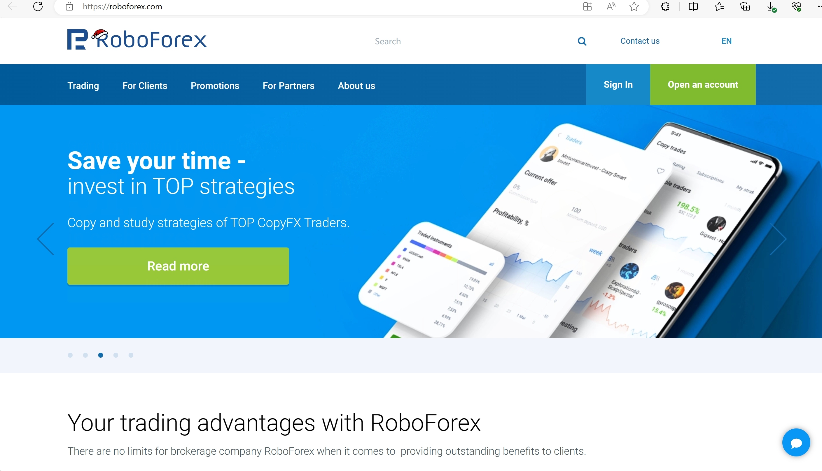 RoboForex's homepage
