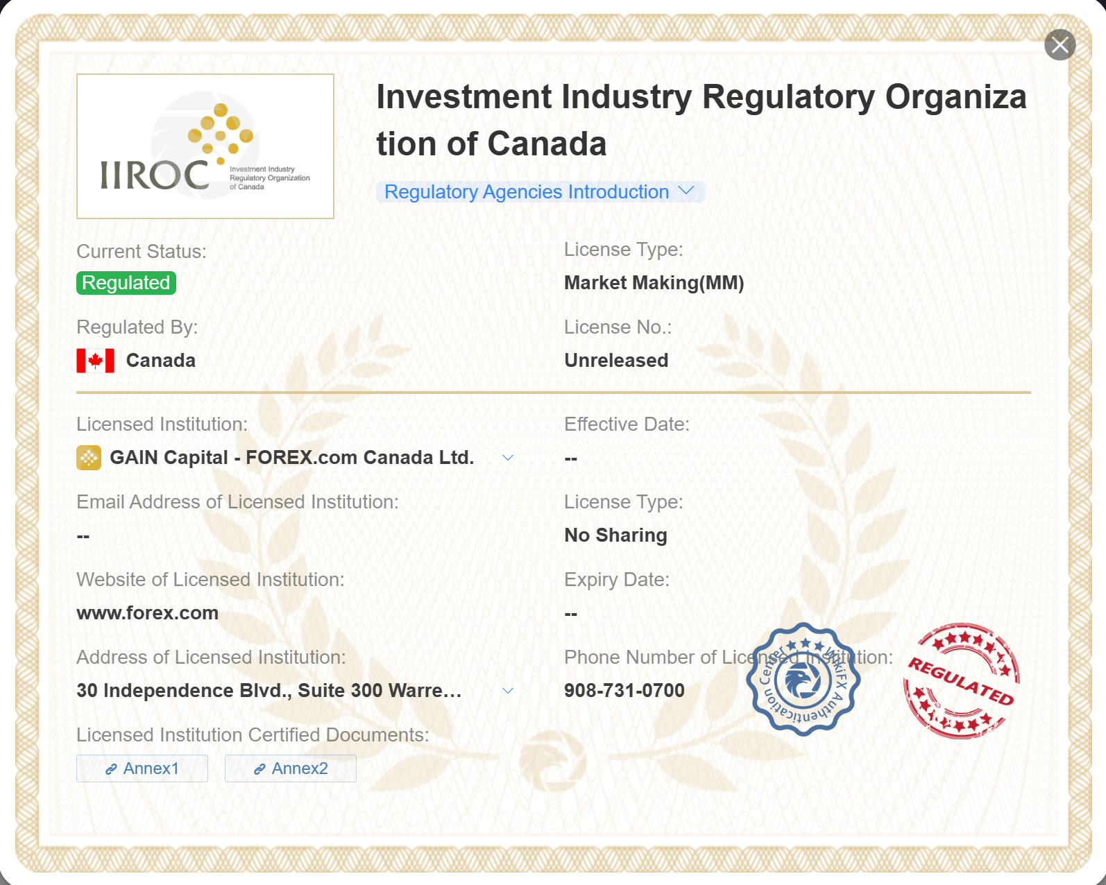 IIROC license