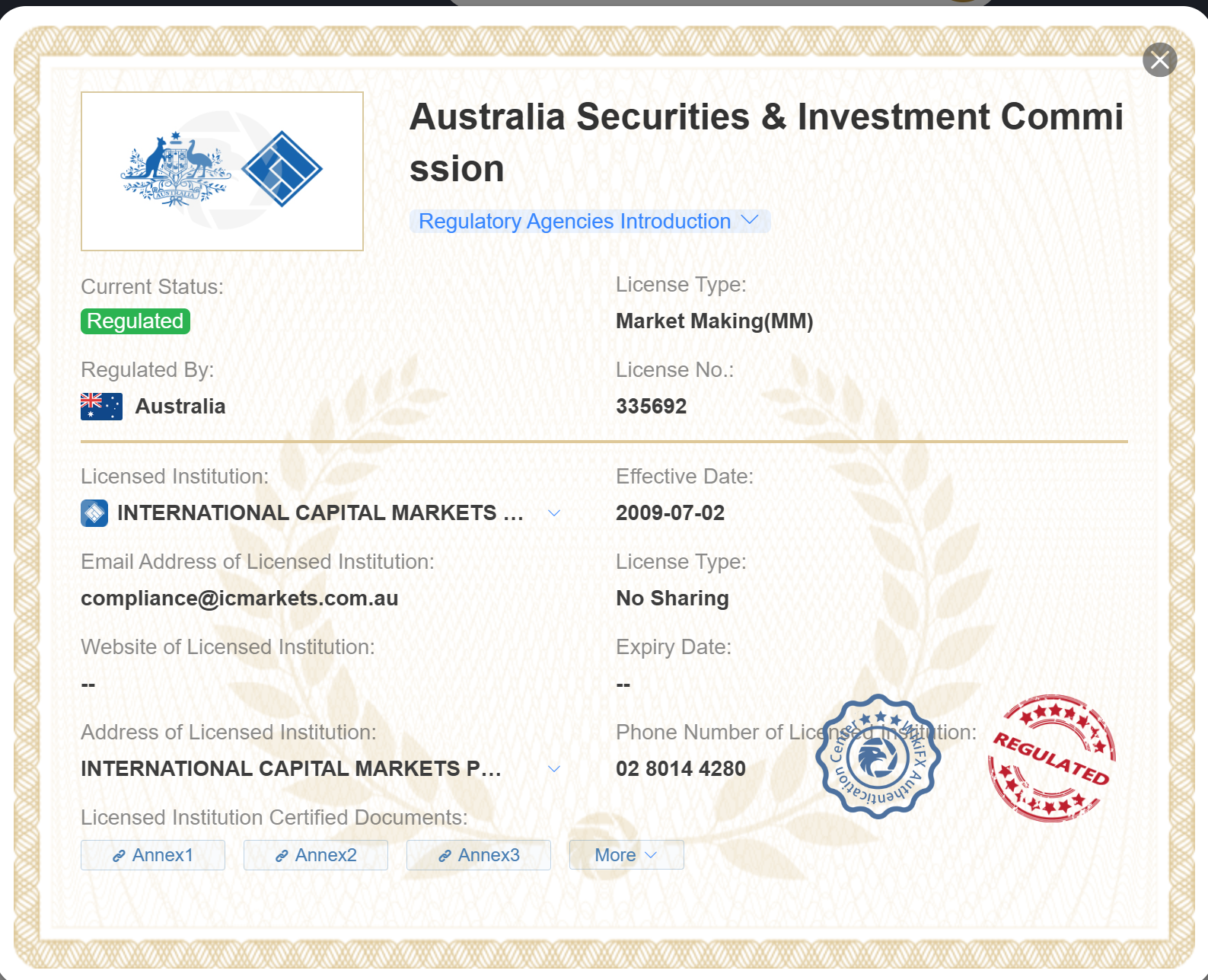 ASIC license