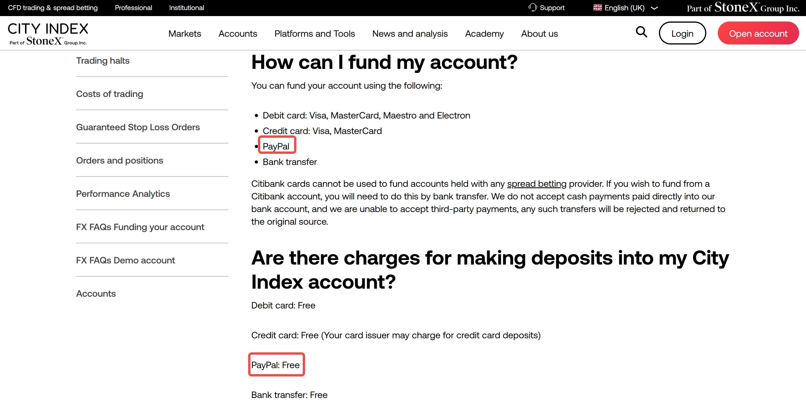 City Index Deposit