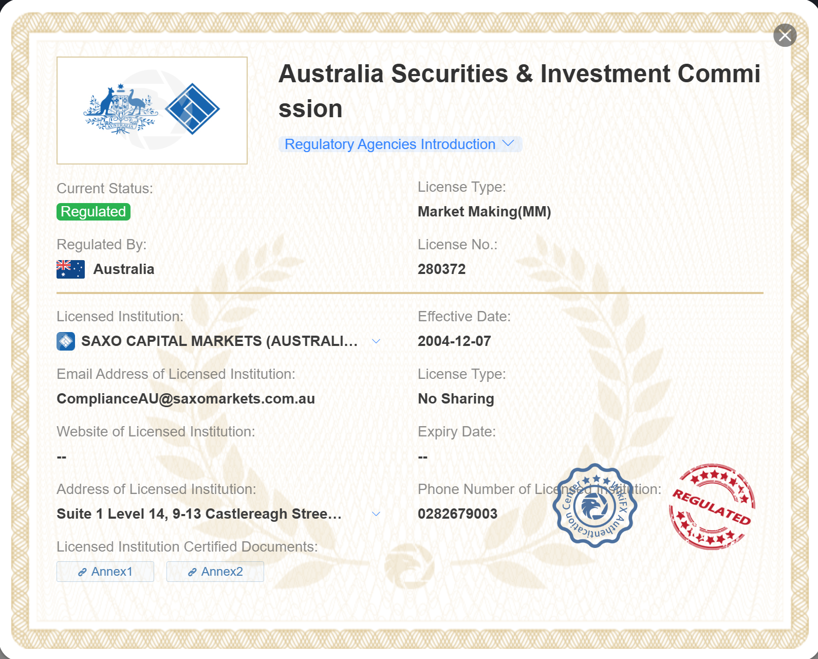 ASIC license