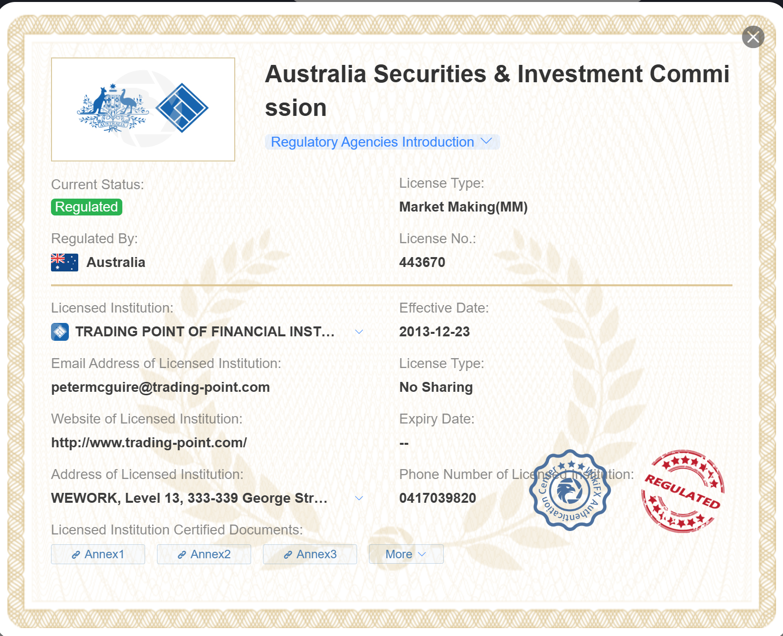 ASIC license