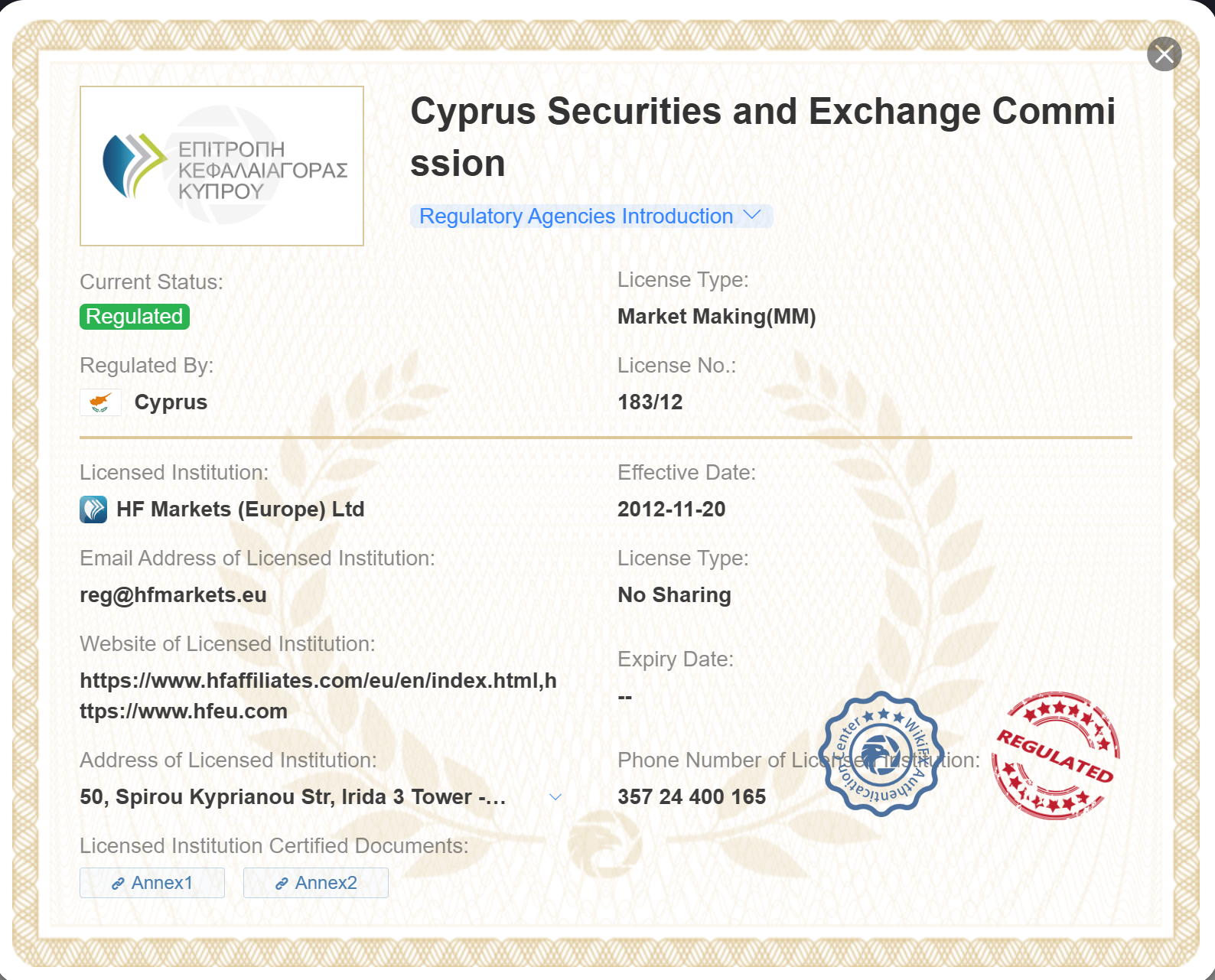 CySEC license