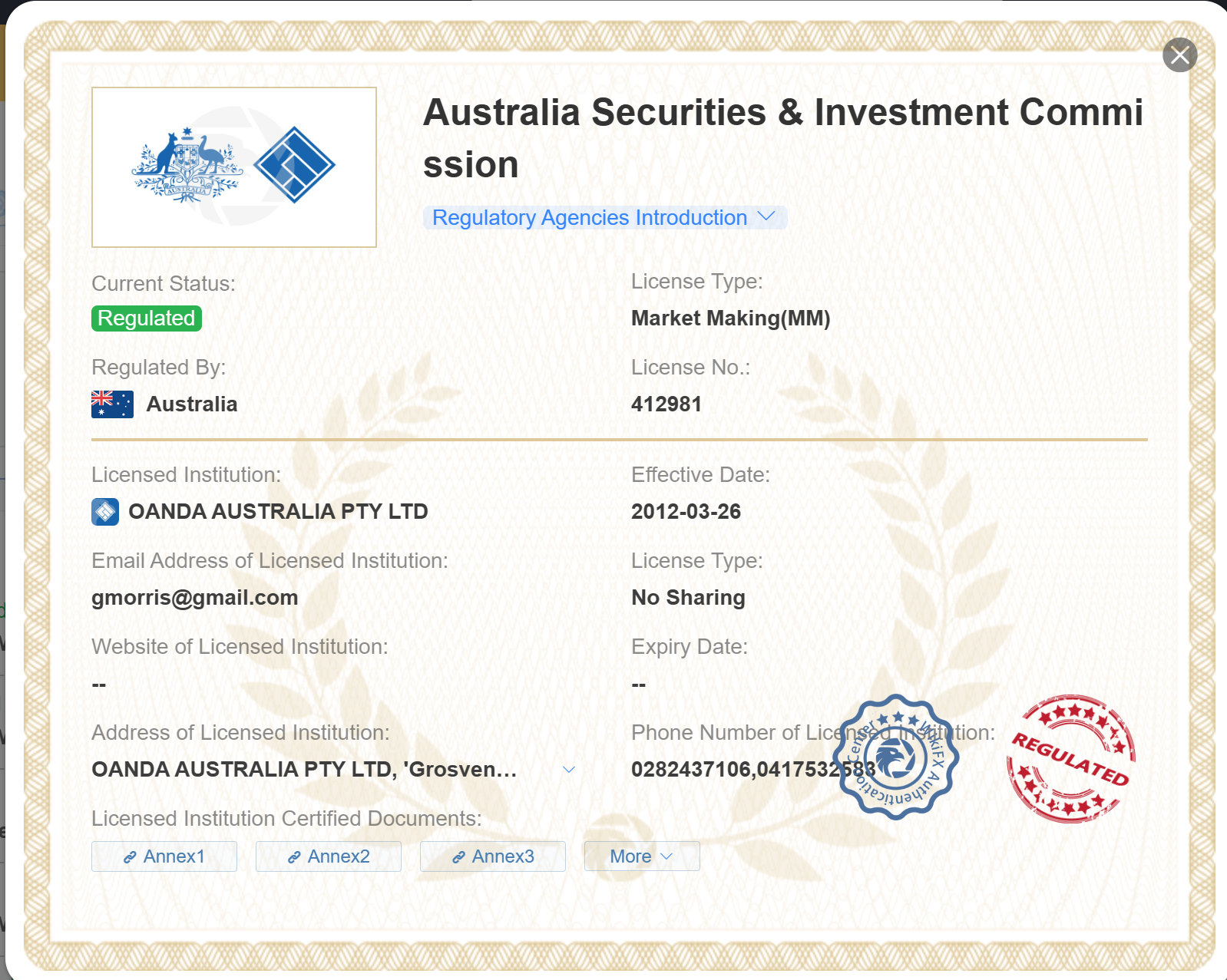 ASIC license