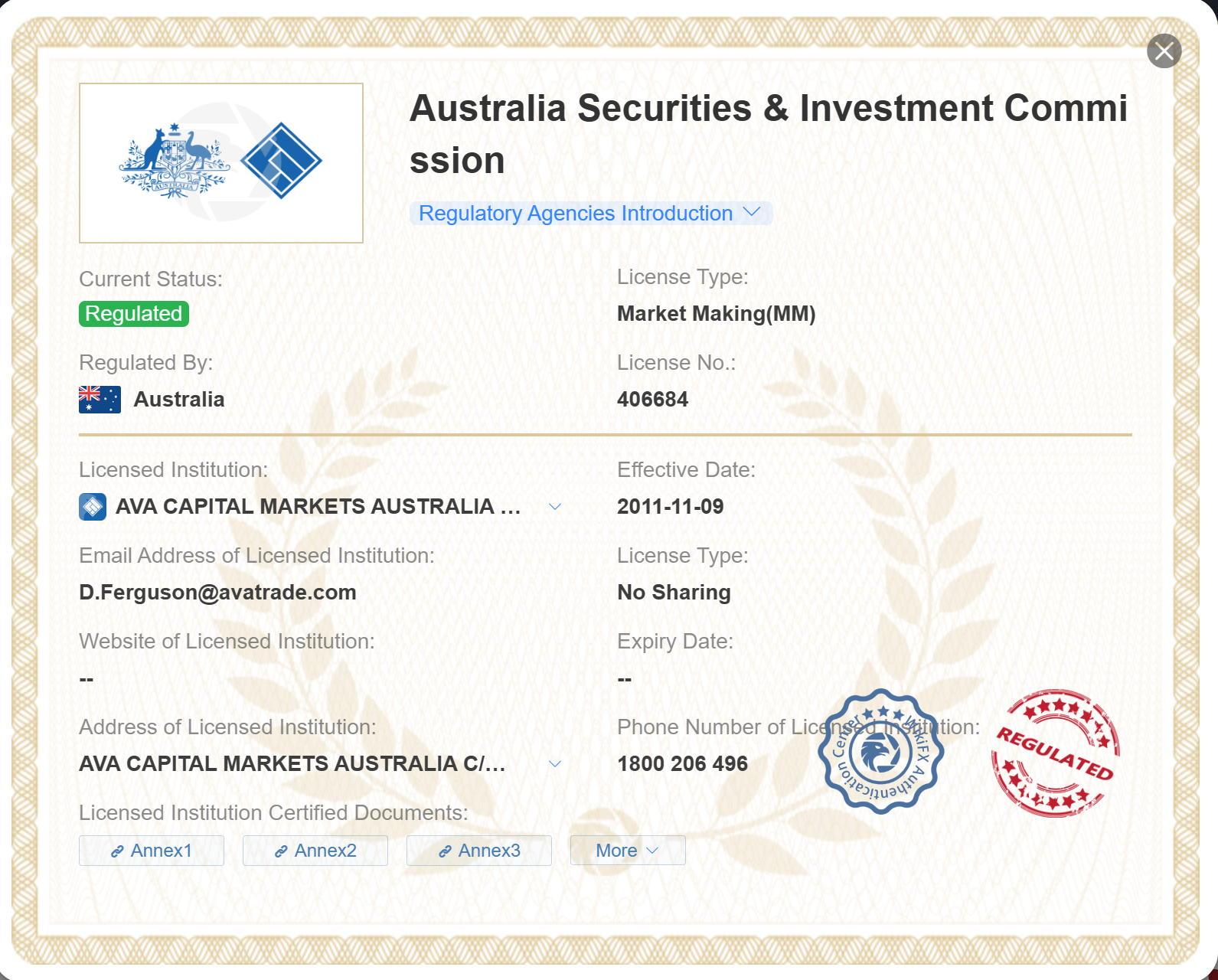 ASIC license