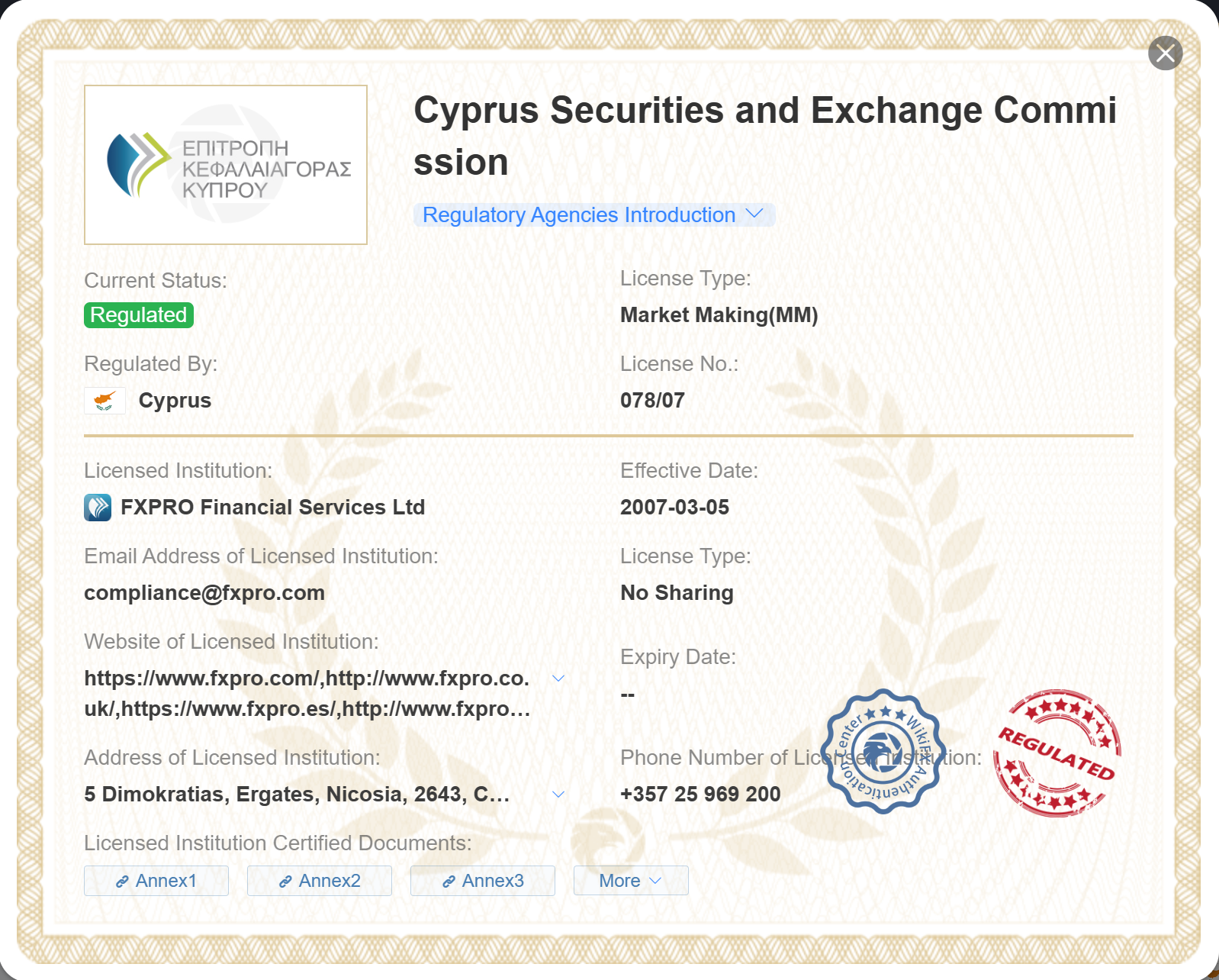 CySEC license