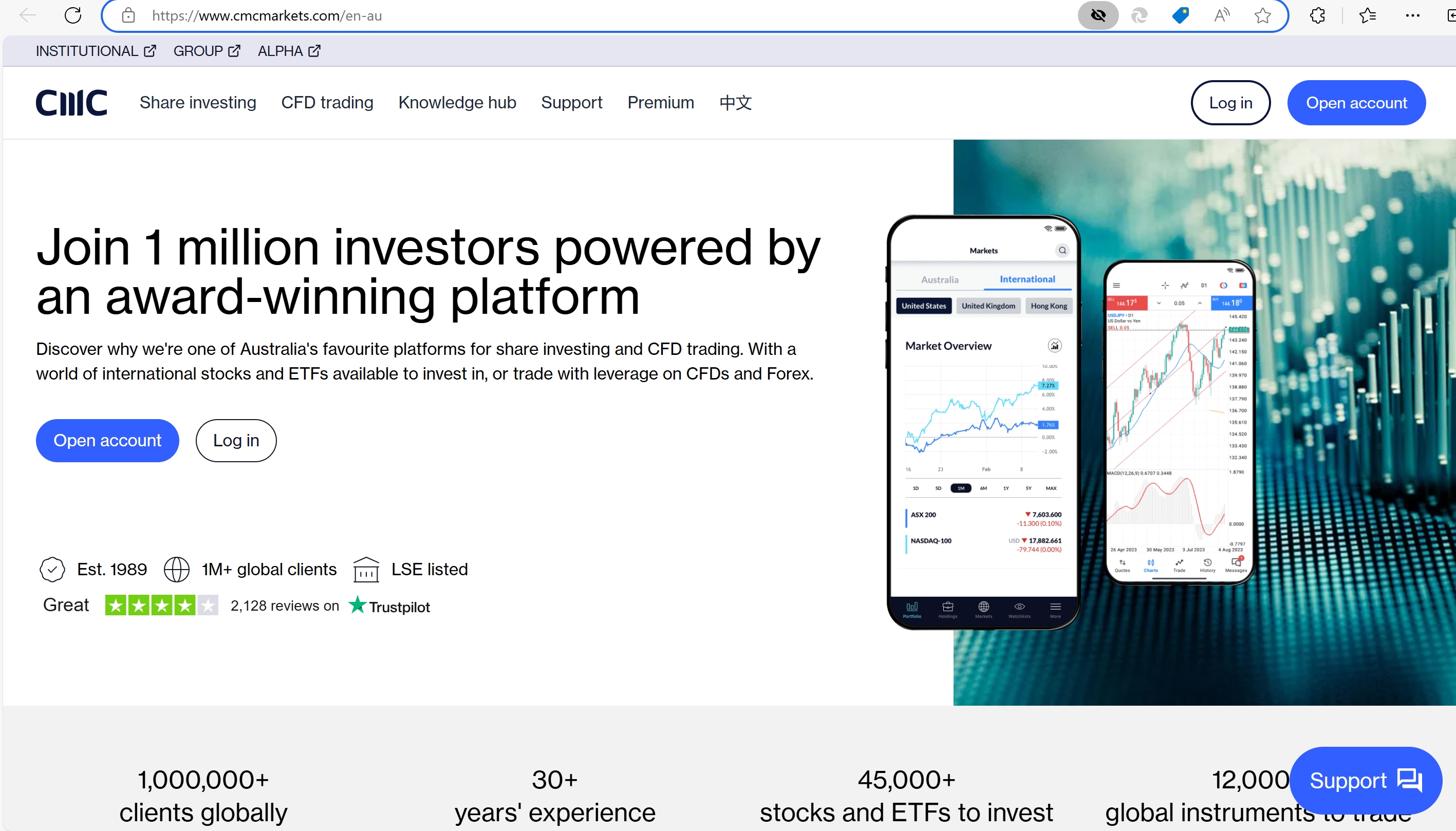 CMC Markets' home page