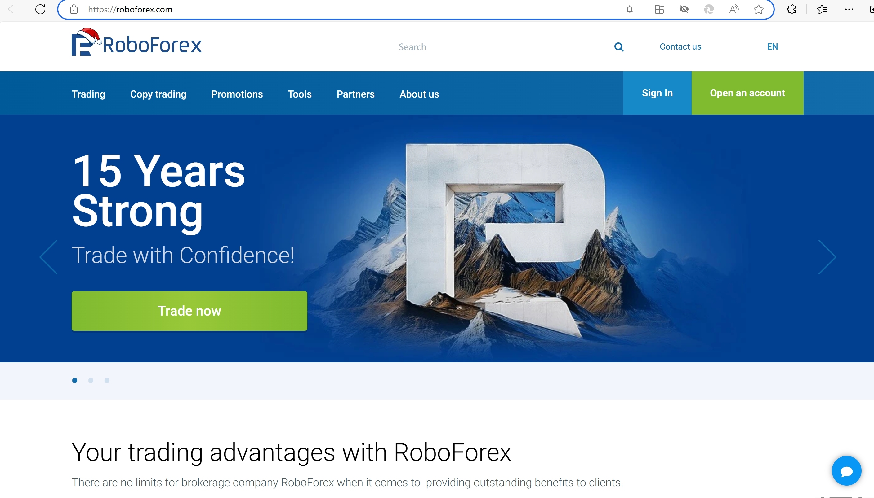 Roboforex's homepage