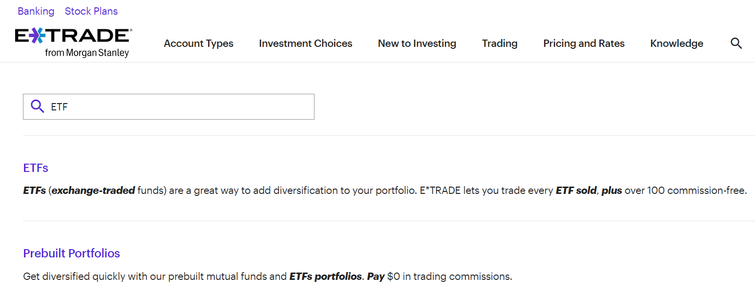 E trade